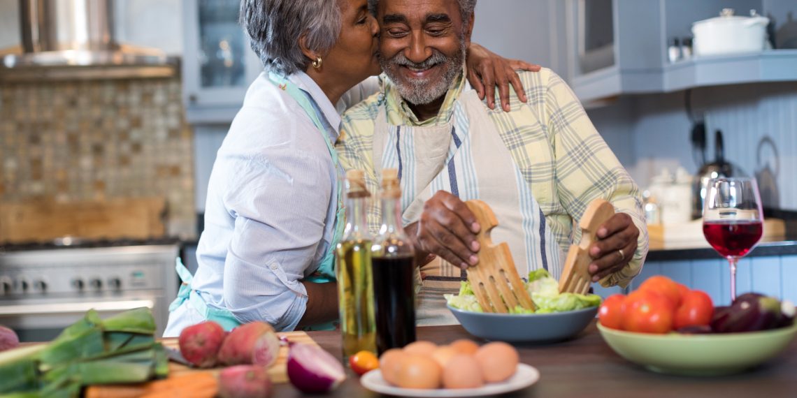 Middle-aged man with wife
