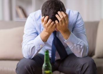 Middle-aged Man, Alone, Drinking